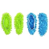 Reinigungspantoffeln, Putzschuhe Microfaser, Bodenwischer Lazy Slippers, für Wischmoppköpfe Besen Schuhe für Haus Boden Staub Schmutz Haare Reinigung,2 Paar