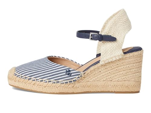 Lauren Ralph Lauren Women's Robby Striped Canvas & Jute Espadrille Wedge Sandal4