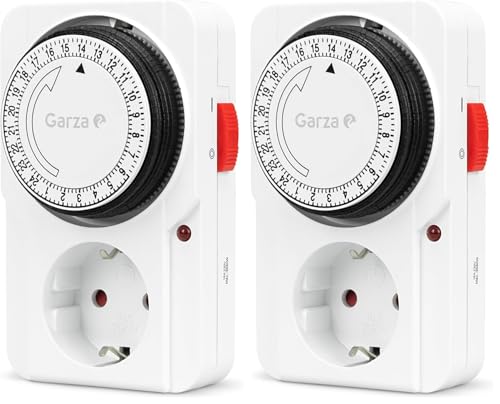 Garza 400600 Temporizador analógico, Blanco (Paquete de 2)