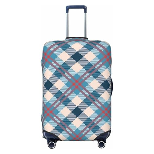 Classic-Tartan-Picnic-Tablecloth-Gingham-Buffalo-Lamberjack-Merry-Christmas-Check-Plaid-Pat Luggage Cover, Protective Washable Suitcase Cover - Travel Fashion Elastic Suitcase Protector Large