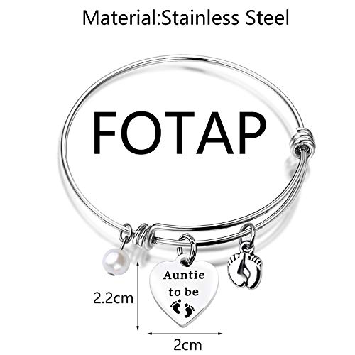 FOTAP Auntie Bracelet Expandable Wire Bangle - Funny Auntie Gift for Ladies2