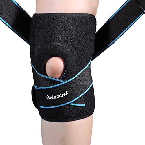 Gelocent Knee Brace, Knee Support with Side Stabilizers & Patella Gel Pads, Knee Brace with Adjustable Straps for Knee Pain Relief, Arthritis Pain, Injury Recovery, Running, Workout, Swollen ACL