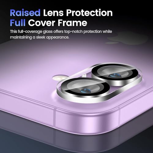 Image of (2 Pack Camera Lens Protector Tempered Glass for iPhone 17 - Alloy Metal Cover with Tempered Glass - Scratch Resistant, Easy Installation