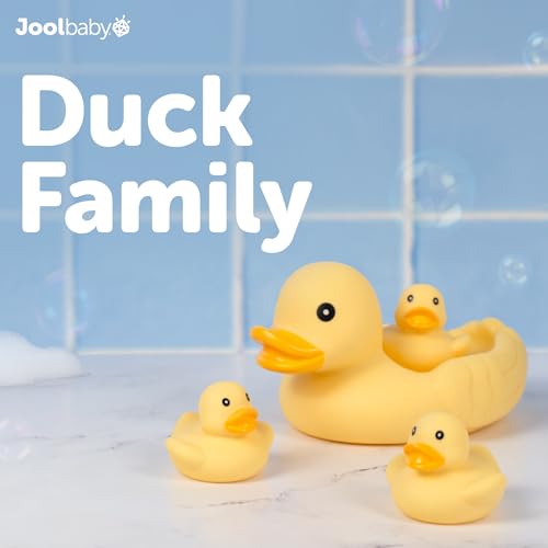 Image of Jool Baby 15-Piece Bathtub Toys Gift Set with Bath Toy Storage Organizer | NAPPA Award Winner - Great Gift in Gift-Ready Packaging - Includes Mesh Storage Bag for Air Drying & Keeping Toys Organized