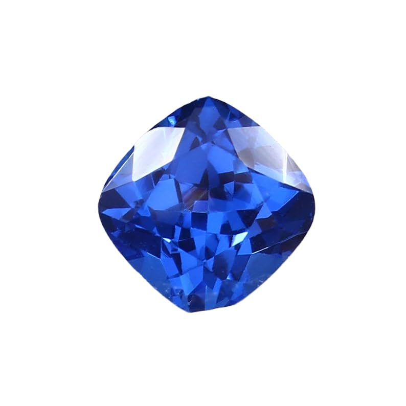 Saphir bleu bleuet naturel 9x9mm en coussin pour création de bijoux uniques DIY