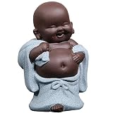 Mini Statue de Bouddha pour Bureau, Décorations de Sculpture de Figurine de Bouddha Riant pour Salon, Ornement de Décoration de Table d'animal de Compagnie de Thé de Style Chinois pour Bureau à D