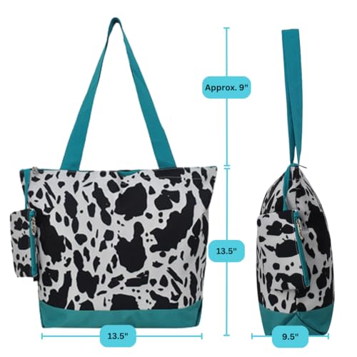 Image of NGIL Medium Top Zipper Closure Canvas Tote Bag with Attached Matching Coin Purse For Moms and Nurses