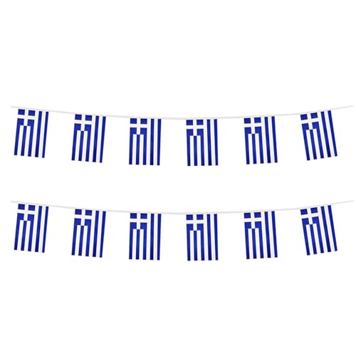 Greece Flag Small Mini Greek Flag Banner Decorations for Parades, Parties, Classrooms, Gardens, and Festivals (Greece)