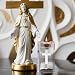 Imagen de ZYDYRX Portavelas Cristal con Cruz 3D y Grabado Biblia Transparente Portavelas Católico para Bodas Iglesias Oraciones Decoración de Mesa Meditación 5 x 5 x 8 cm