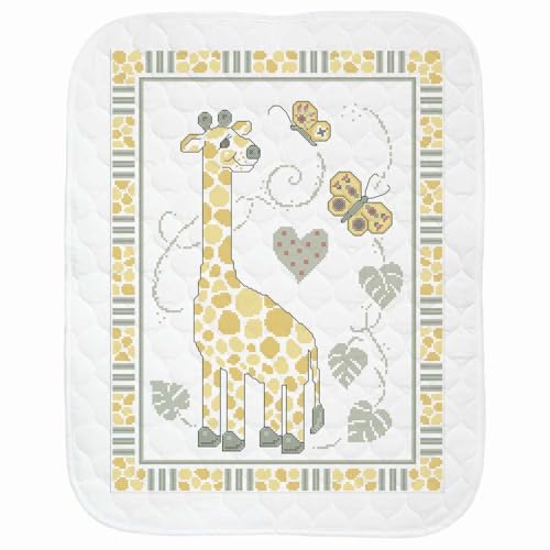 Herrschners Baby Giraffe Spots Baby Quilt Stamped Cross-Stitch