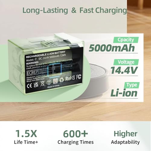 Image of High-Capacity 5000mAh Battery for Roomba i7