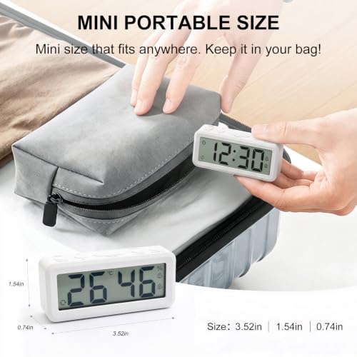 Mini Travel Alarm Clock Battery Operated with Magnetic Attraction - Image 2
