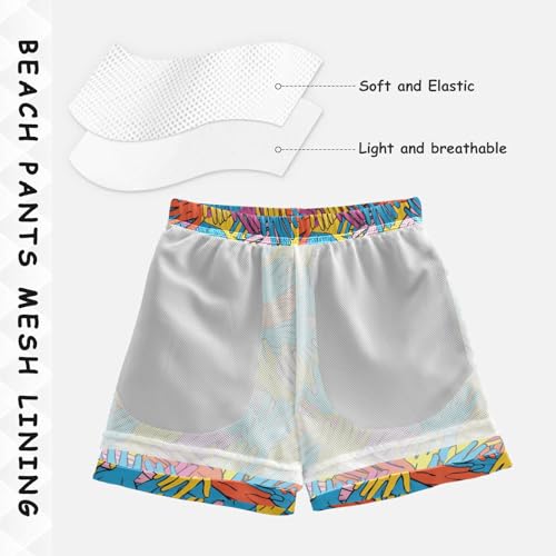 ALAZA Colorful Hand Boys Quick Dry Beach Board Shorts Kids Swim Trunks Bathing Suit Swimsuit 3T4
