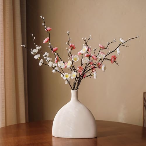 EVIGTOP 梅 造花 花瓶付き 本物そっくり インテリア 人工観葉植物 枯れない花 フェイクグリーン 現代 シンプル リビング 玄関 寝室 オフィス ラック テーブル 窓 飾り アクセサリー 家の装飾 ギフト用