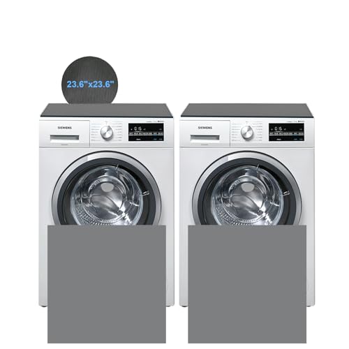 Washer and Dryer Covers for The Top,Washer and Dryer Top Protector,Washer and Dryer Covers,Support Heat Washer or Dryer Mat for Laundry Room(2pcs,23.6" x 23.6",Grey)