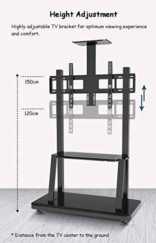 Soporte universal móvil ajustable para TV 55-75" negro miniatura 4