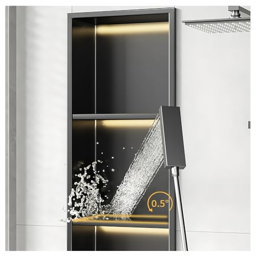 Étagère de douche LED étanche en acier inoxydable pour optimiser le rangement