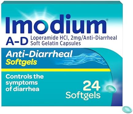 Imodium A-D Diarrhea Relief Softgels, 2mg Loperamide Hydrochlorid...