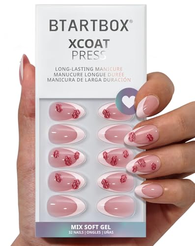 BTArtbox French Tip Press On Nails - Date Night, Lamp-Curable 3D ...