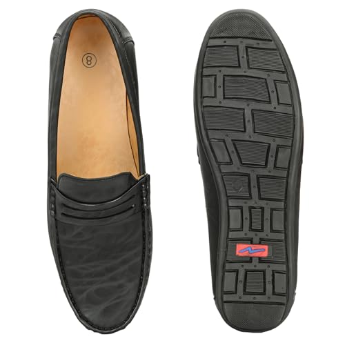 Image of Karaddi Hand Stitched Men's Loafer 5088 Back Open Shoes for Men Casual Loafer Half Shoes for Men Suj Boy Nagra Slip On Shoes for Men Black 11 UK /Ind