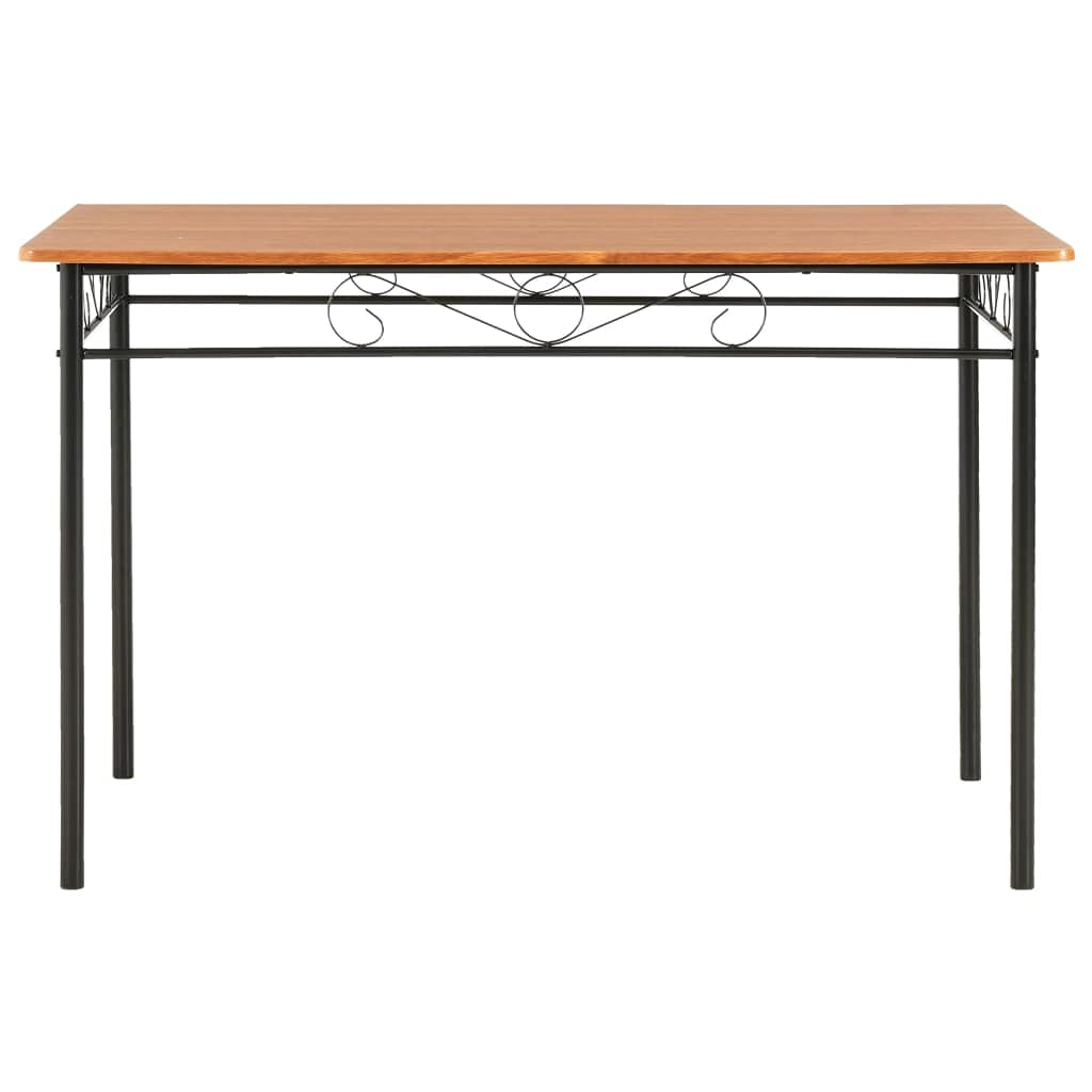 Stół do jadalni, brązowy, 120 x 70 x 75 cm, nowoczesny stół do jadalni z płyty MDF i stali, do kuchni i jadalni, trwała konstrukcja dla rodzin