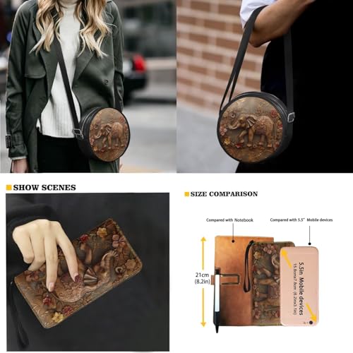 Set de Bolsa Circular para Mujer y Niñas con Billetera miniatura 2