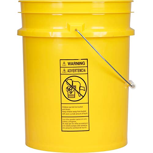 House Naturals 5 Gal Plastic Buckets Food Grade BPA Free pails with Gasket Lids - Pack of 3 - Made in USA - Yellow Green Red