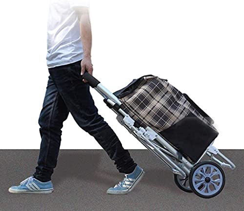 JHYFT Einkaufstrolley Multifunktions-Einkaufstrolley Verstärkte Aluminiumlegierung Klappbarer Tragbarer Trolley Anti… – Bild 5