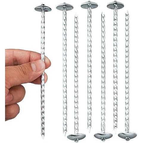 EISENSP 6-Inch 8 Gauge Garden Landscape Stakes, Galvanized Umbrella-Type Landscape Spikes for Paver Edging, Weed Barrier Fabric, Artificial Turf, Ground Cover (40 Counts) Cover