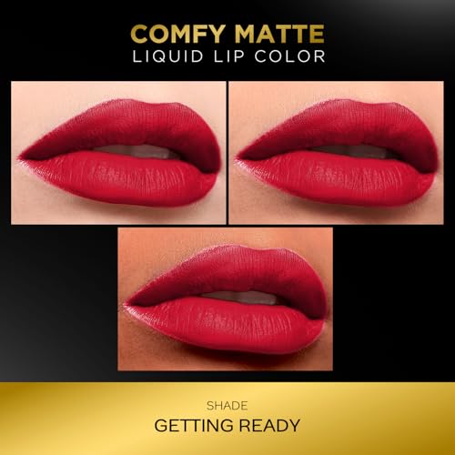 Image of FACES CANADA Comfy Matte Liquid Lipstick - Getting Ready 02 (Red), 3 ml | Comfortable 10HR Longstay | Intense Matte Color | Almond Oil & Vitamin E Infused | Super Smooth | No Dryness | No Alcohol