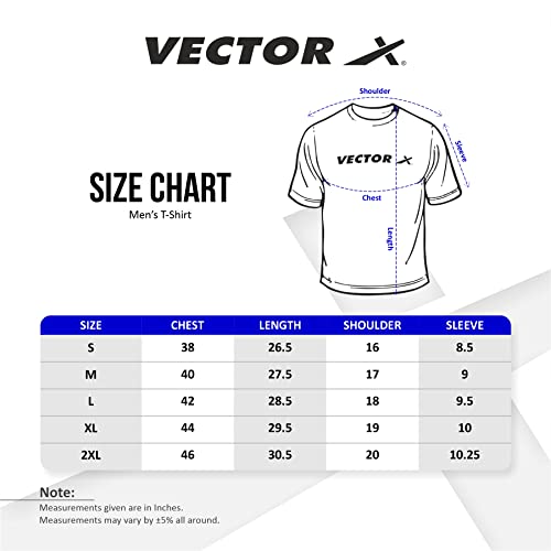 Vector X OMT-168 Men's Polyester Half Sleeve Round Neck T-Shirt
