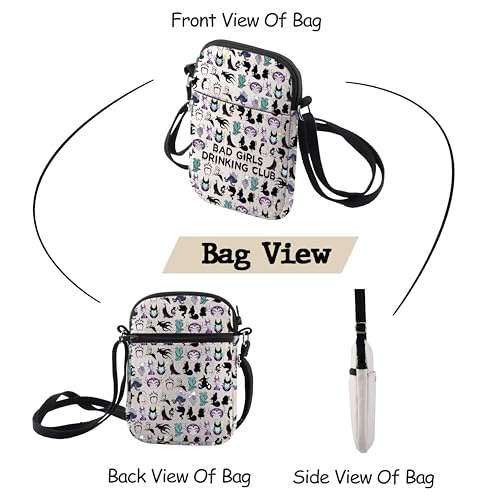 MNIGIU Food And Wine Festival Gift Bad Girl Drinking Club Villain Drinking Crossbody Bag Movie Lover Shoulder Bag4