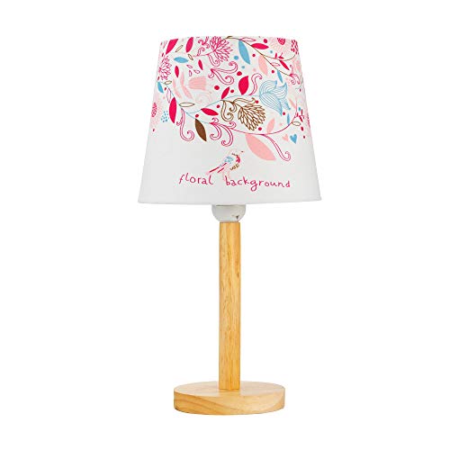 Pauleen 48045 Cute Flower Lamp Tischleuchte max. 20W Tischlampe für E27 Lampen Kinderzimmerlampe Blumen Pink Rosa Stoff/Holz ohne Leuchtmittel