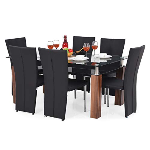 Image of Royal Oak Barcelona Dining Table Set (Black and Brown)