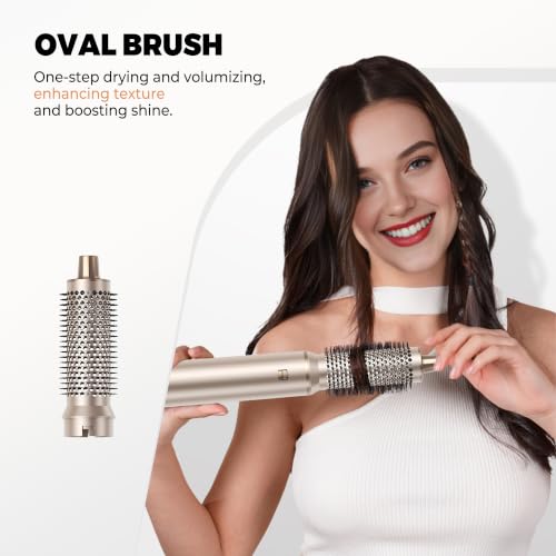 Image of 5 in 1 Blow Dryer Brush, Upgrade Hair Dryer Brush Set Negative Ion Air Styler Curling Wrap Air Curler, Hot Air Brush Curling Iron Hair Styling Tools As A Gift for Straight /Curl /Dry /Smooth