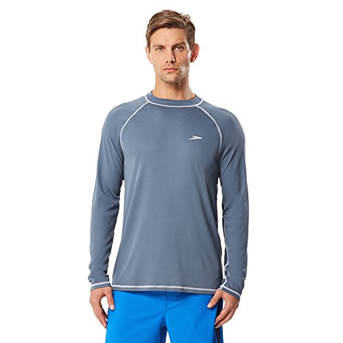 Image of Speedo Men's Uv Swim Shirt Long Sleeve Loose Fit Easy Tee - Manufacturer Discontinued