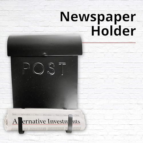Image of NACH Mailboxes for Outside Wall Mount, 12 x 11.2 x 4.5 inch, Black Mailbox, Waterproof Mailbox with Outdoor Newspaper Holder - The Euro Mailbox