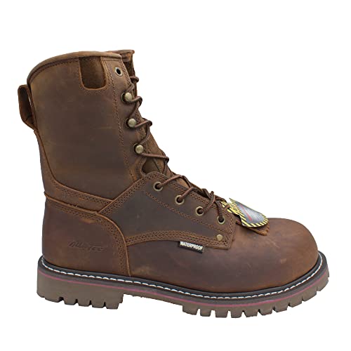 Ad Tec Men's 1021 Brown 8" Waterproof Crazy Horse Leather Logger Work Boots | Composite Safety Toe, Goodyear Welt Construction, Electrical Hazard Outsole, Oil Resistant Lug Sole2