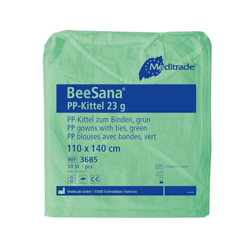 Salopette Meditrade 3685 Beesana PP protection jetable verte élastique 110x140 cm