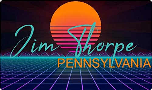 Jim Thorpe Pennsylvania 4 X 2.25-Inch Vinyl Decal Stiker Retro Neon Design