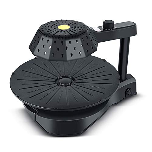 Elektrischer Grill Kein Öliger Rauchgrill Grillmaschine Antihaft-Pfanne Elektrische Grillplatte Für Den Haushalt Geeignet,Schwarz