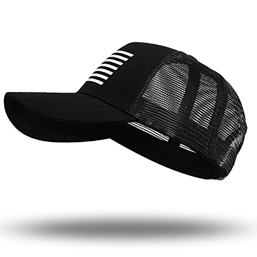 American Flag Trucker Hat - Snapback Hat, Baseball Cap for Men Women - Breathable Mesh Side, Adjustable Fit - for Casual Wear