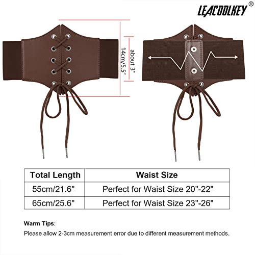 LEACOOLKEY Kids Waist Belt for Dress Elastic Lace-up Waist Belt for Girls3
