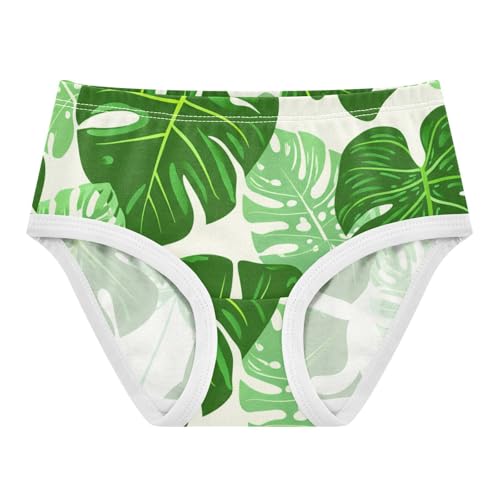 Tropical Monstera Taro Leaves Green Light Panties for Girl Toddler Girls Underwear Cotton Florals Kids Undies Briefs 2t