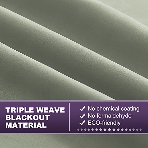 Meillemaison 100% Blackout Window Curtain Panels For Bedroom Full Light Blocking Curtains With Black Liner For Living Room 63 Inches Grommet Curtains(1 Panel, Sage) (Mmcssqzgd63C32) #TOP3