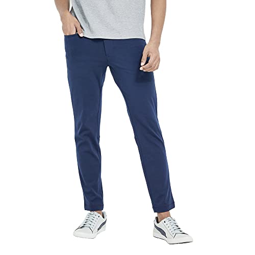 Image of VETTORIO FRATINI by Shoppers Stop Solid Cotton Nylon Slim Fit Men's Trousers
