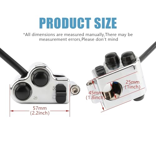Interruptor de motocicleta para manillar de 22mm compatible con Yamaha sin arnés 7