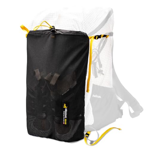 HIKEMAN Kangaroo Pocket for Backpack Lightweight Breathable Front-Pocket Elastic Mesh Kangaroo Pouch Place Wet Clothing/Rain Gear (Black)