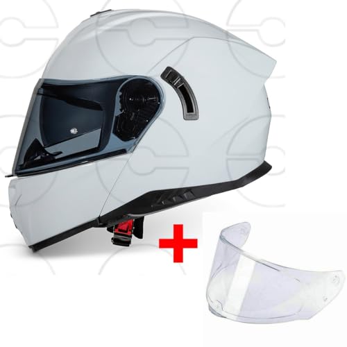 Casque moto modulaire blanc brillant CRUIZER S idéal pour trajets urbains - 2