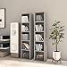 vidaXL 2X Scaffali Porta CD Mensole Arredo Mobili HiFi Armadietto Arredamento Libreria Dvd Armadio Scaffalatura Grigio in Truciolato
